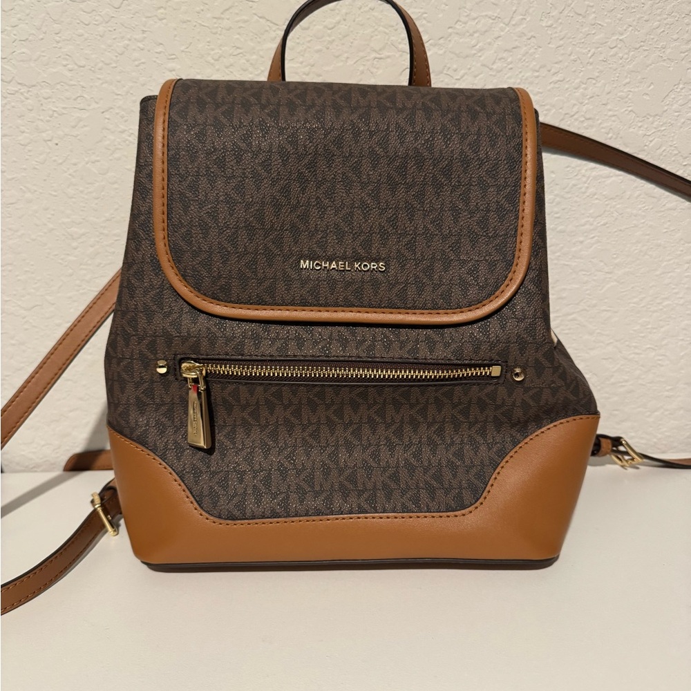 Michael Kors Brown and Tan Backpack